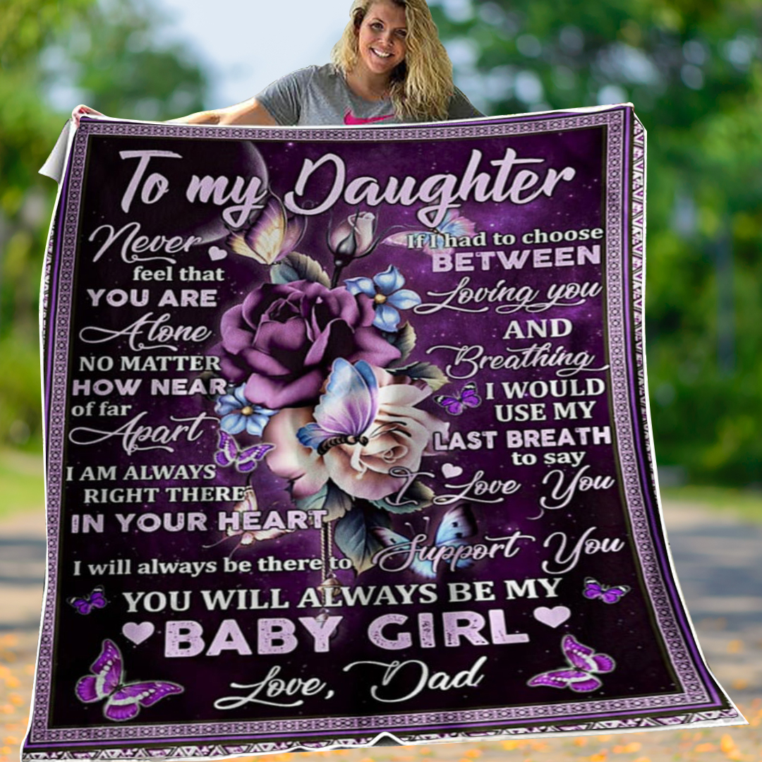 To My Daughter From Dad You'll Always Be My Baby Girl Flannel Blanket-Jessemade AU