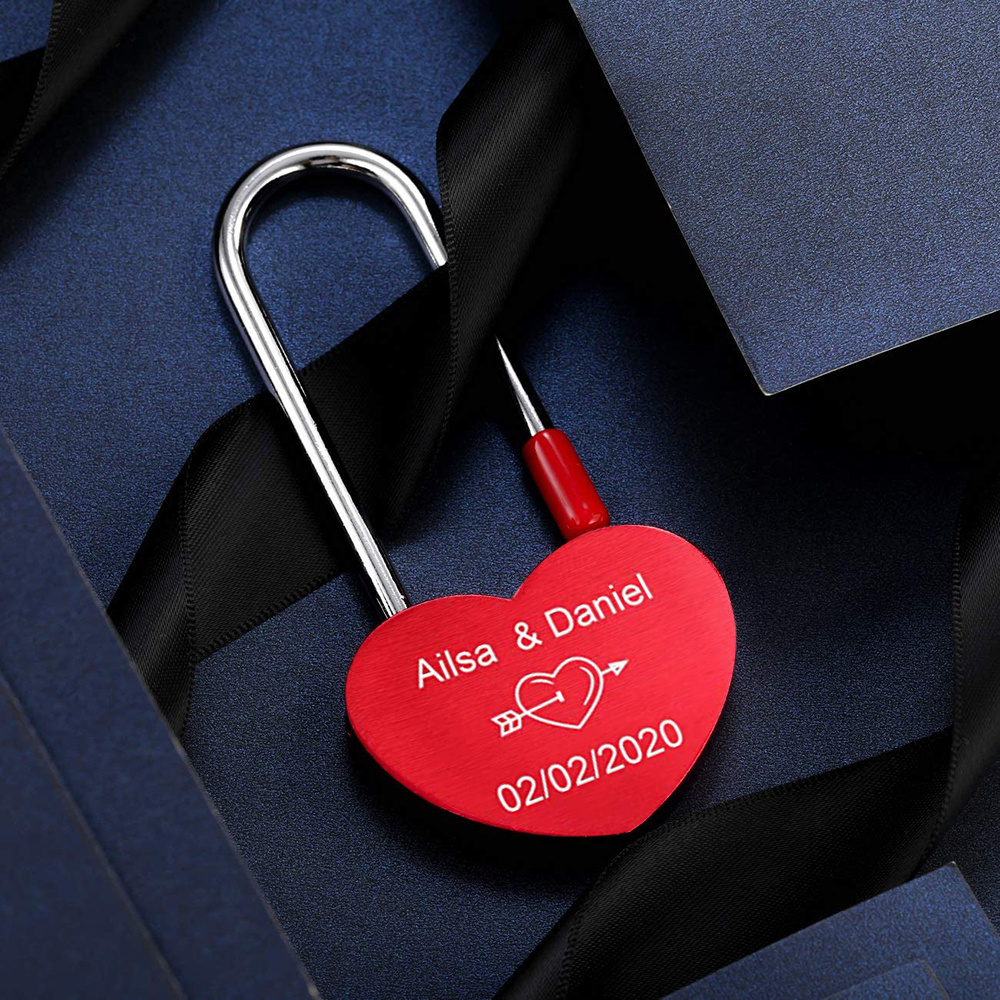 Personalised Love Lock Engraved Love Lock Custom Names Padlocks Gifts For Couple-Jessemade AU