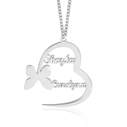 Personalised Butterfly Necklace Custom 1 Name Necklace Gift For Women-Jessemade AU
