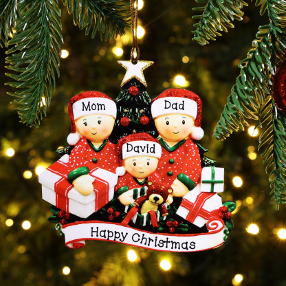 Personalised Christmas Tree Ornament Custom 3 Family Members Names Ornament-Jessemade AU