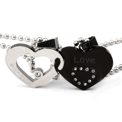 Couple Matching Necklace Double Heart Necklace Friendship Style Valentine's Day Gifts for Couple-Jessemade AU