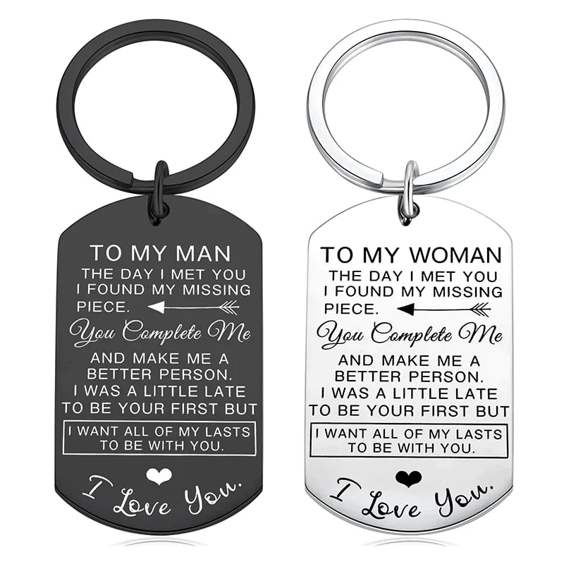 Couple Keychain Stainless Steel Keychain Valentine's Day Anniversary Gift for Couples-Jessemade AU