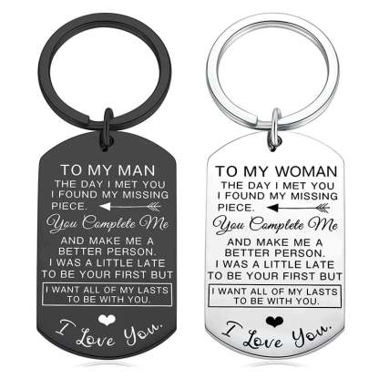 Couple Keychain Stainless Steel Keychain Valentine's Day Anniversary Gift for Couples-Jessemade AU