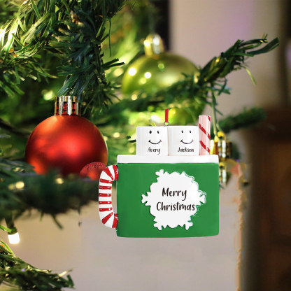 2 Names - Personalised Xmas Ornament Custom Name & Text Christmas Tree Wooden Decor Gift for Family Friends-Jessemade AU