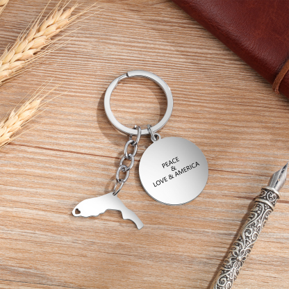 Personalised American state keychain Gifts For Him-Jessemade AU
