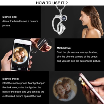 Personalised Baby Feet Projection Necklace Custom Photo Heart Necklace for Mother-Jessemade AU