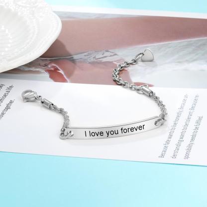 Adjustable Engraving Name Or Text Tiny Bracelet-Jessemade AU
