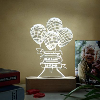 Custom name text time Night Light cute balloon Light Home Decoration Gifts-Jessemade AU