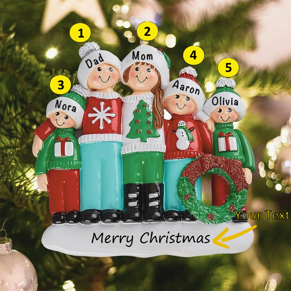 Personalised Family Christmas Ornament Custom 4 Names Hanging Ornament Gifts For Family-Jessemade AU