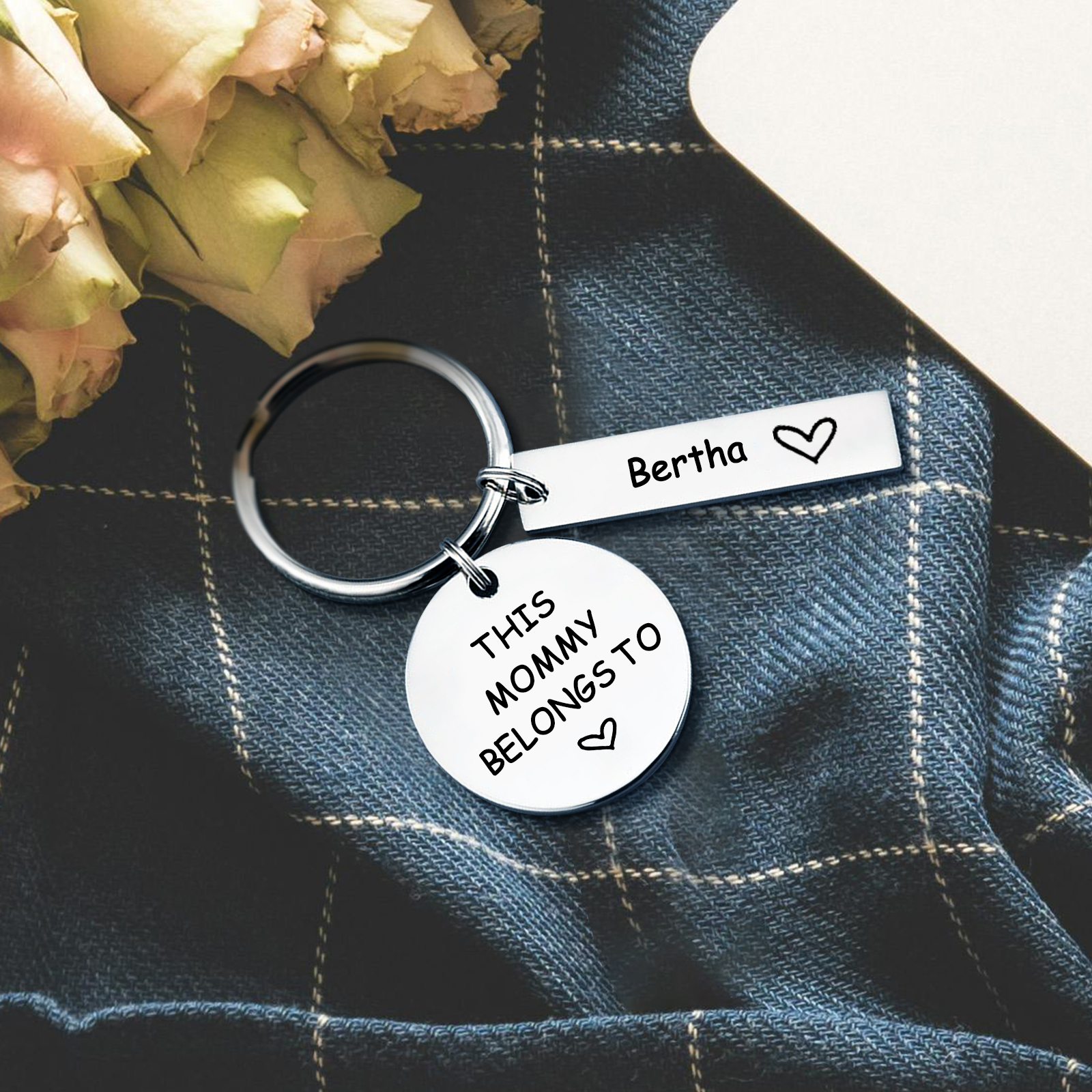 1 Name - Personalised Name Keychain Stainless Steel Keychain Special Gift for Mommy/Mummy-Jessemade AU