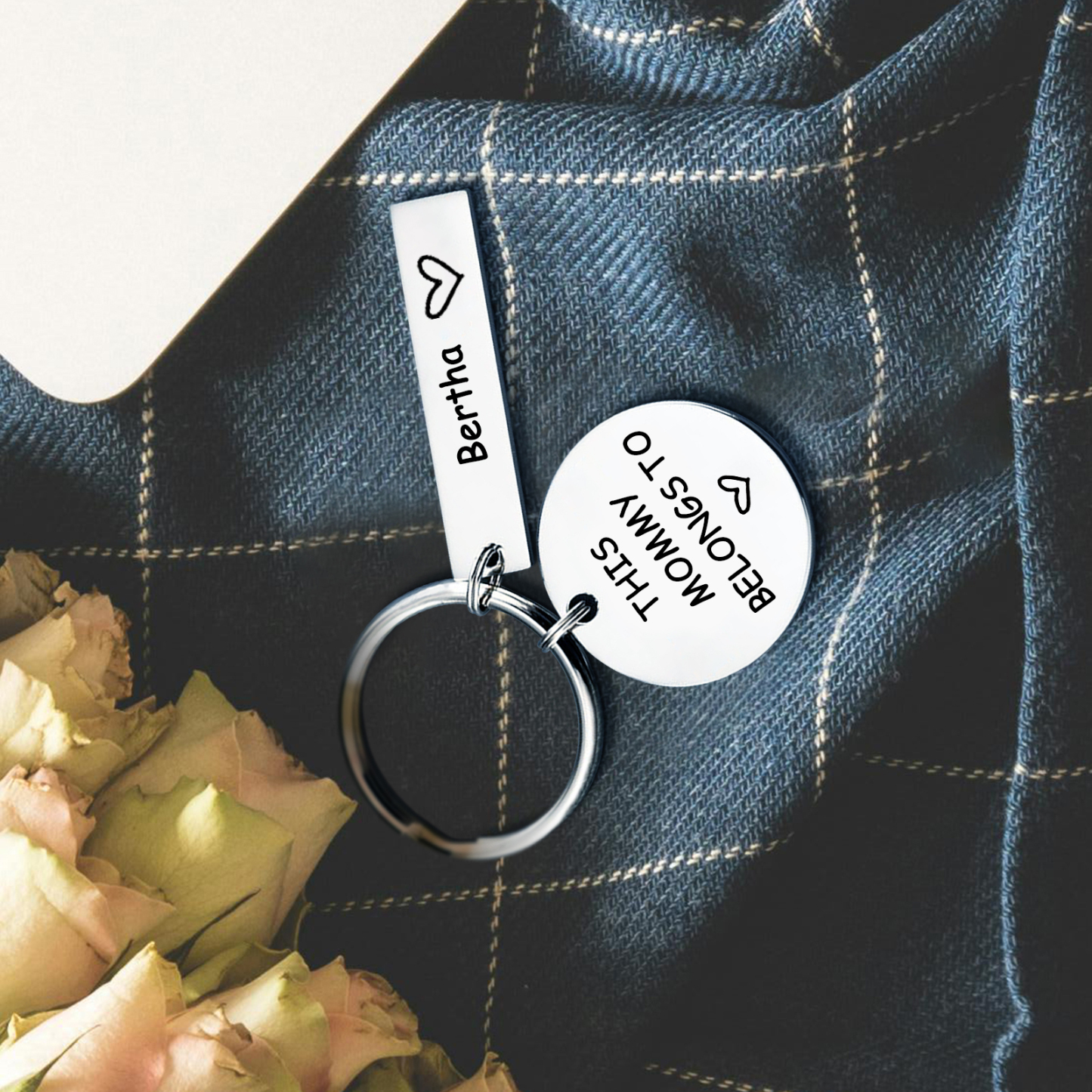 1 Name - Personalised Name Keychain Stainless Steel Keychain Special Gift for Mommy/Mummy-Jessemade AU