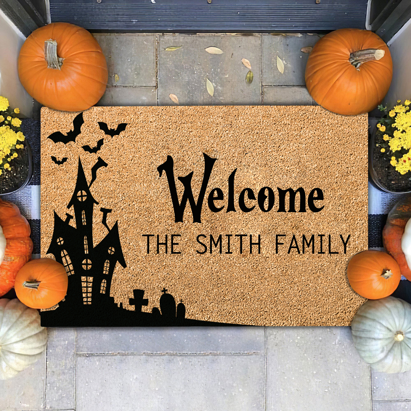 Personalised Halloween Doormat Halloween Castle Doormat Home Decor-Jessemade AU