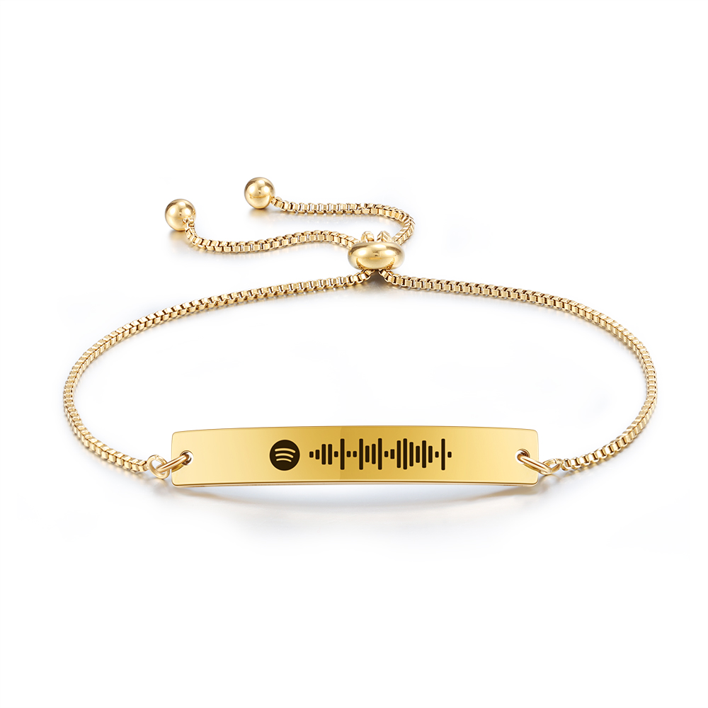 Personalised Spotify Code Music Bracelet-Four Colour-Black,Silver,Gold,Rose Gold-Jessemade AU