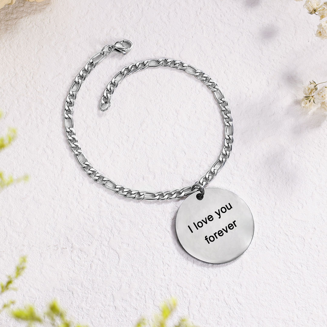 Personalised Photo Bracelet Customised Round Charm Bracelet Memorial Gifts For Her-Jessemade AU