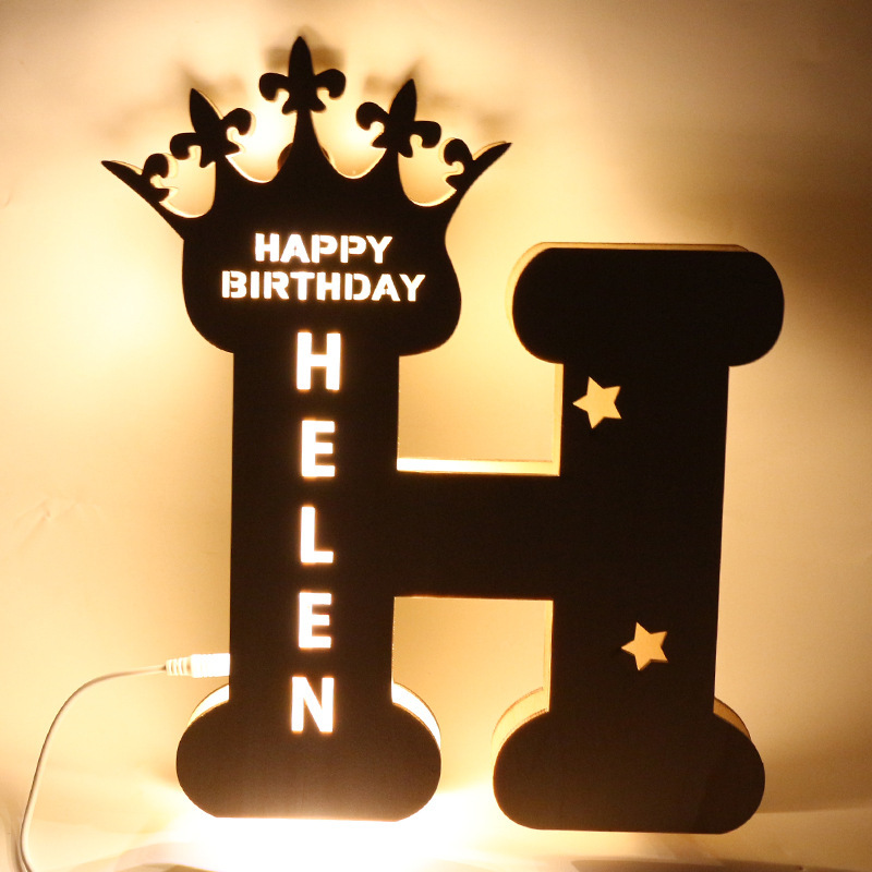 Personalised Name Crown Custom Letter Night Light best gift-Jessemade AU