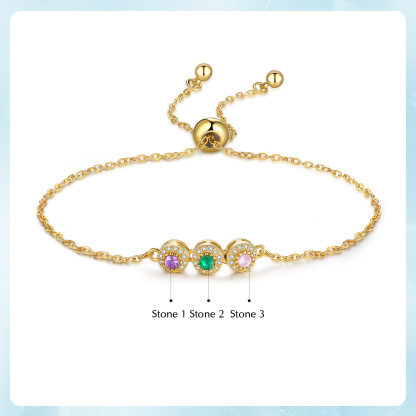 Personalised Women's Bracelet Customised 3 Birthstones Bracelets Birthday Mother's Day Gift for Her-Jessemade AU