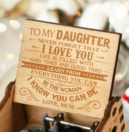 To My Daughter-Exquisite Wooden Music Box From Mum To Daughter-Jessemade AU