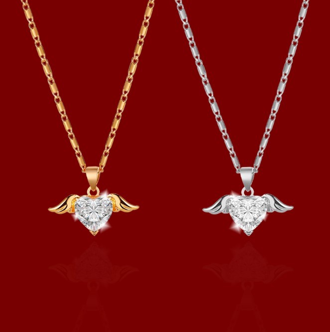 Heart Angel Wing Pendant Necklace Gifts For Her-Jessemade AU