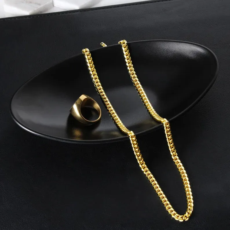 To My Man-Cuban Link Chain Necklace Promise Necklace Gift Set "You are The One I Want to be With"-Jessemade AU