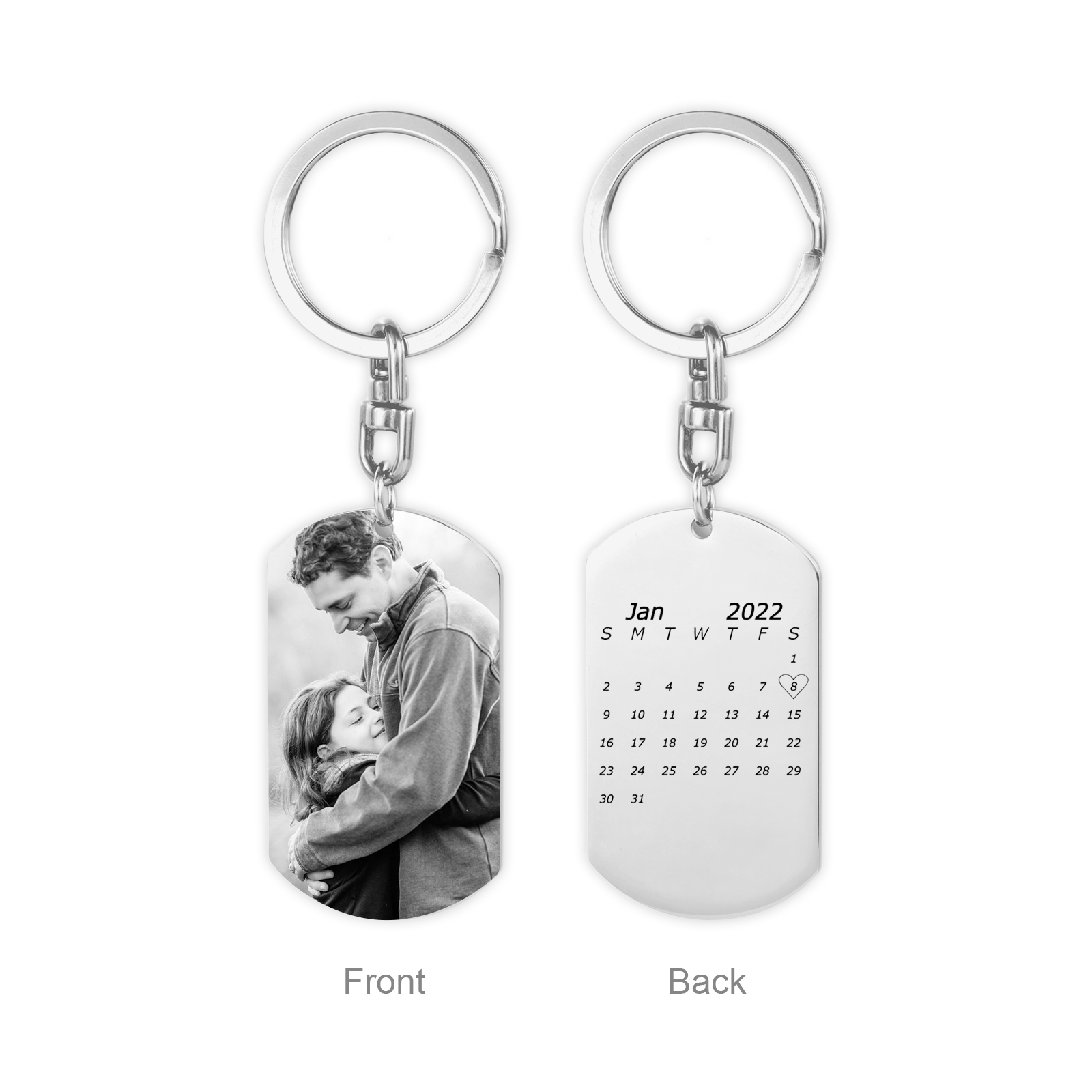 Personalised Photo Keychain with Engraving 1 Special Date Keyring Gifts for Love One-Jessemade AU