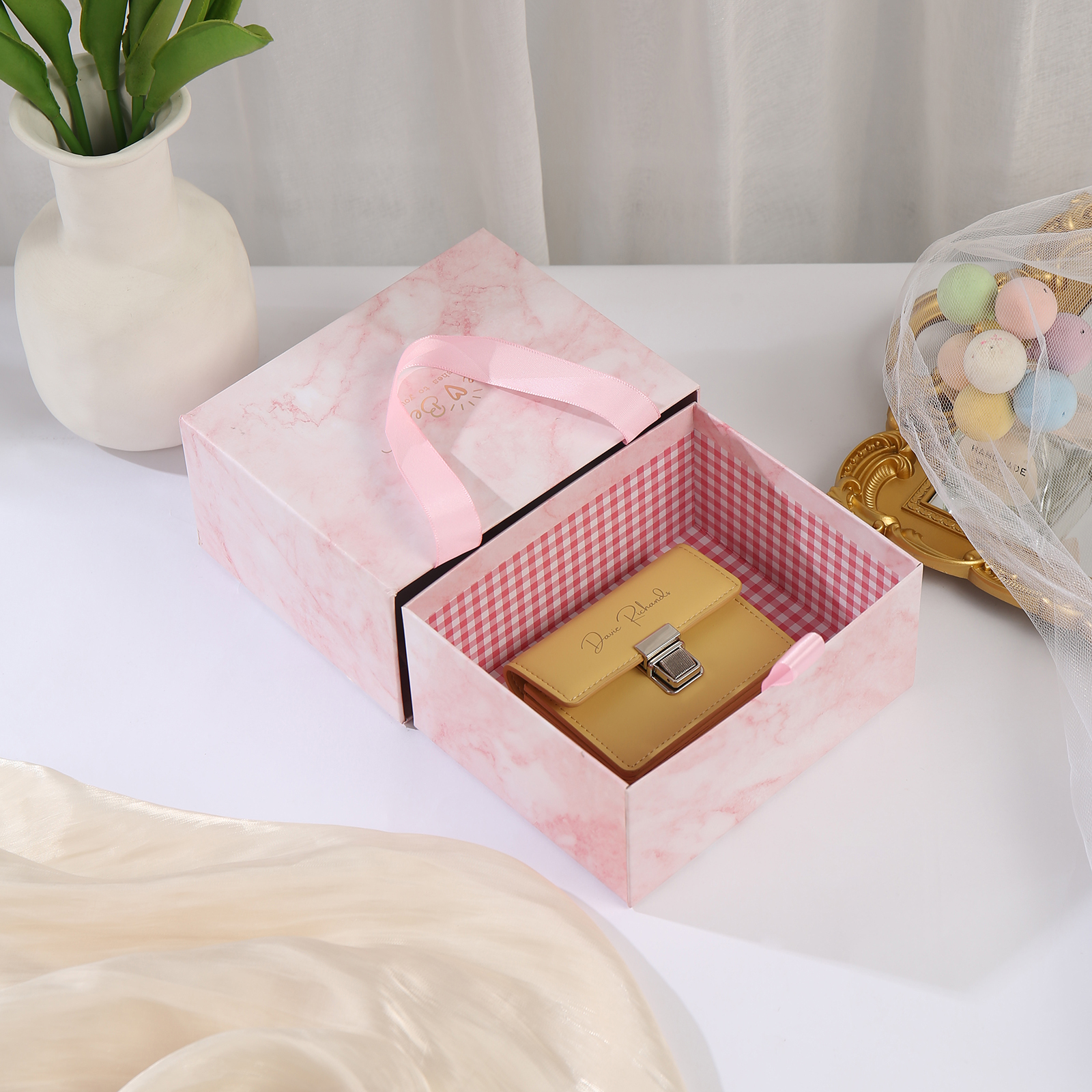Exquisite Wallet Gift Box Pink Rectangle Gift Packaging-Jessemade AU