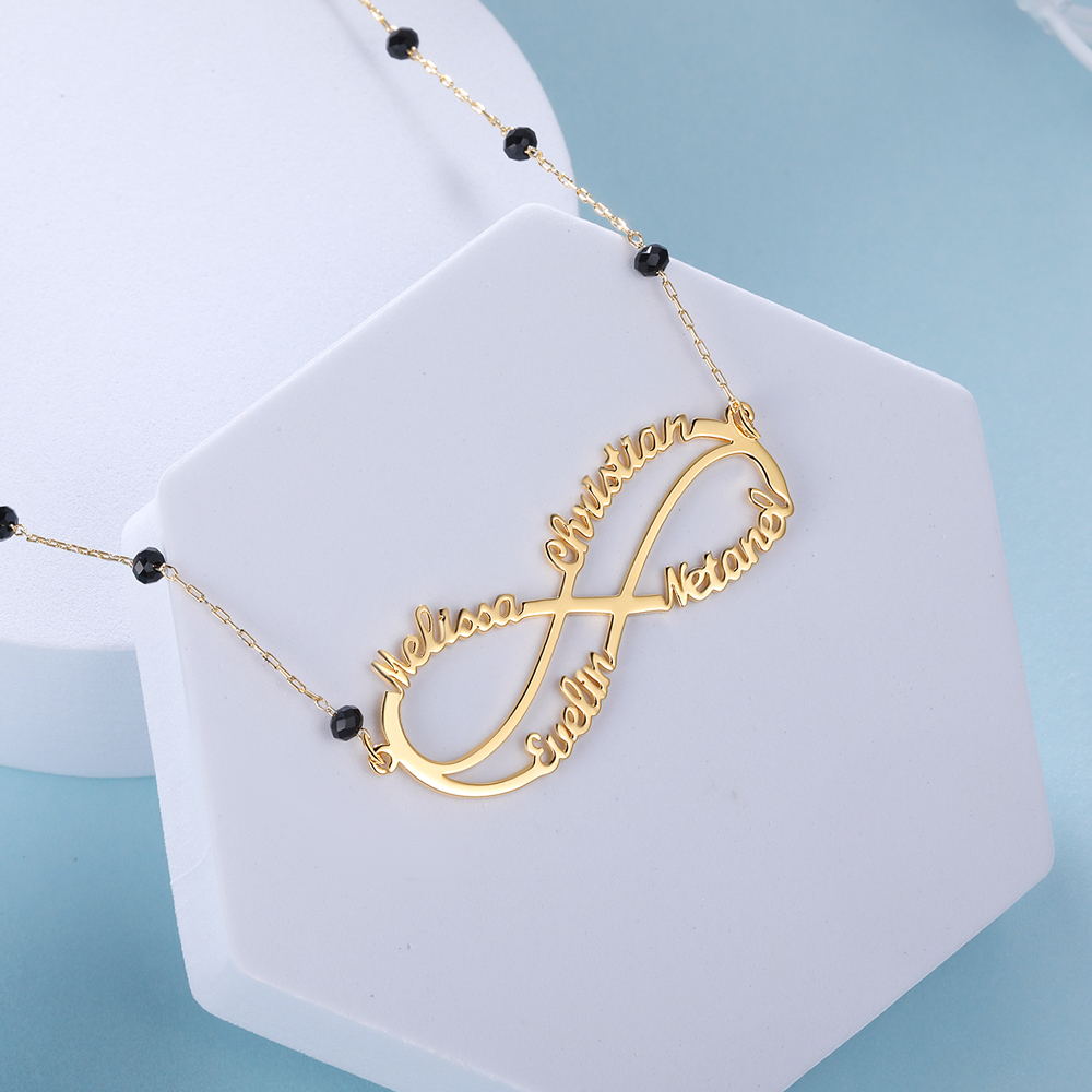 Personalised Infinity Necklace Custom 4 Names Necklace Gift For Women-Jessemade AU