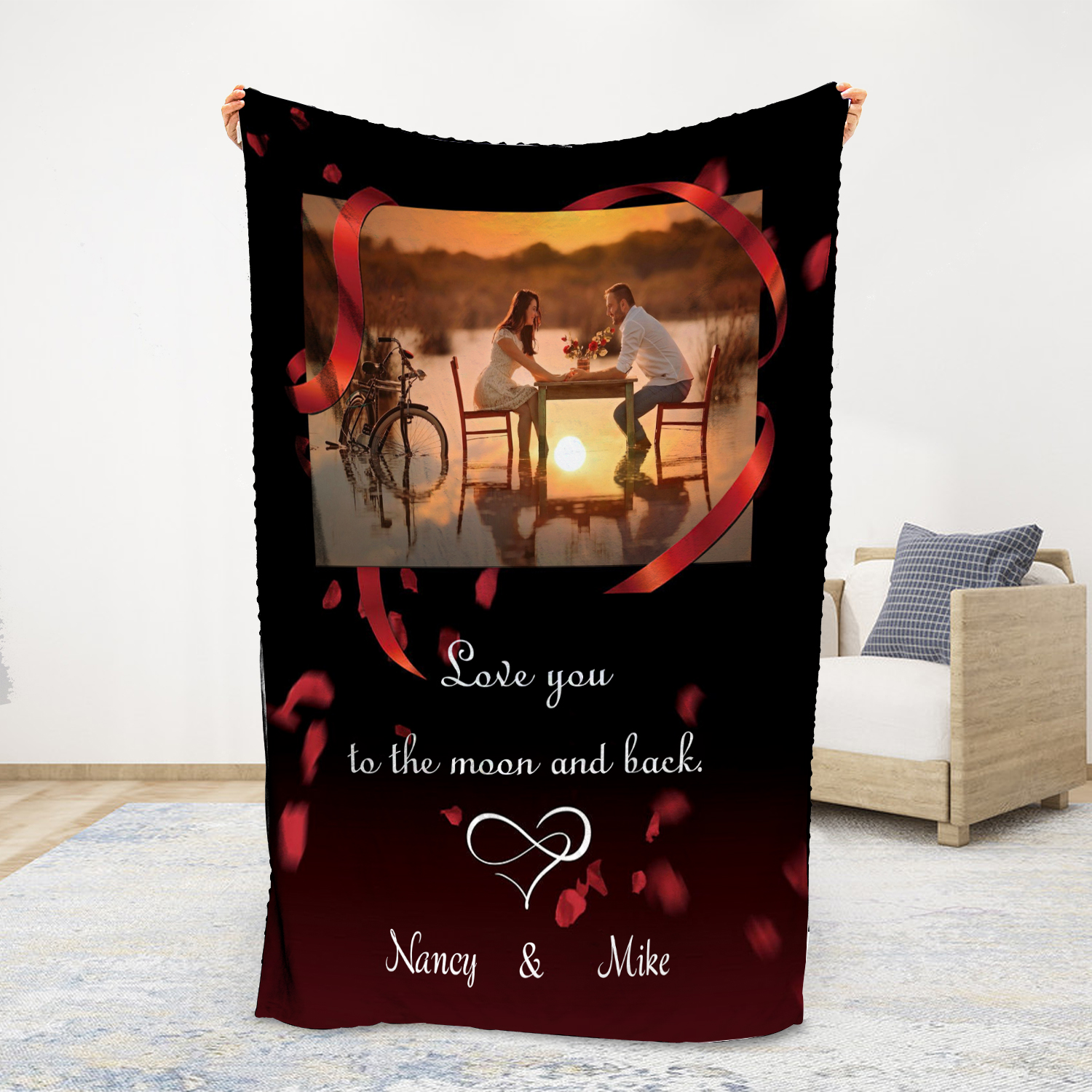 Personalised Couple Blanket Custom Photo Romantic Gift For Her-Jessemade AU