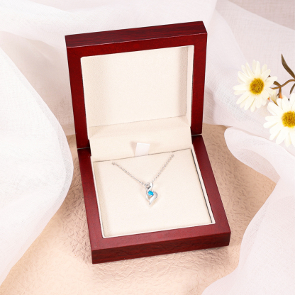 Customised Necklace Cascading Pendant with 1 Birthstone Engraving 1 Name Gifts for Her-Jessemade AU