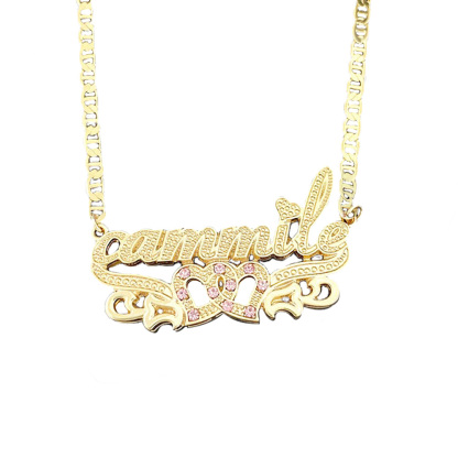 Personalised Heart Necklace Custom 1 Name Necklace Gift For Women-Jessemade AU