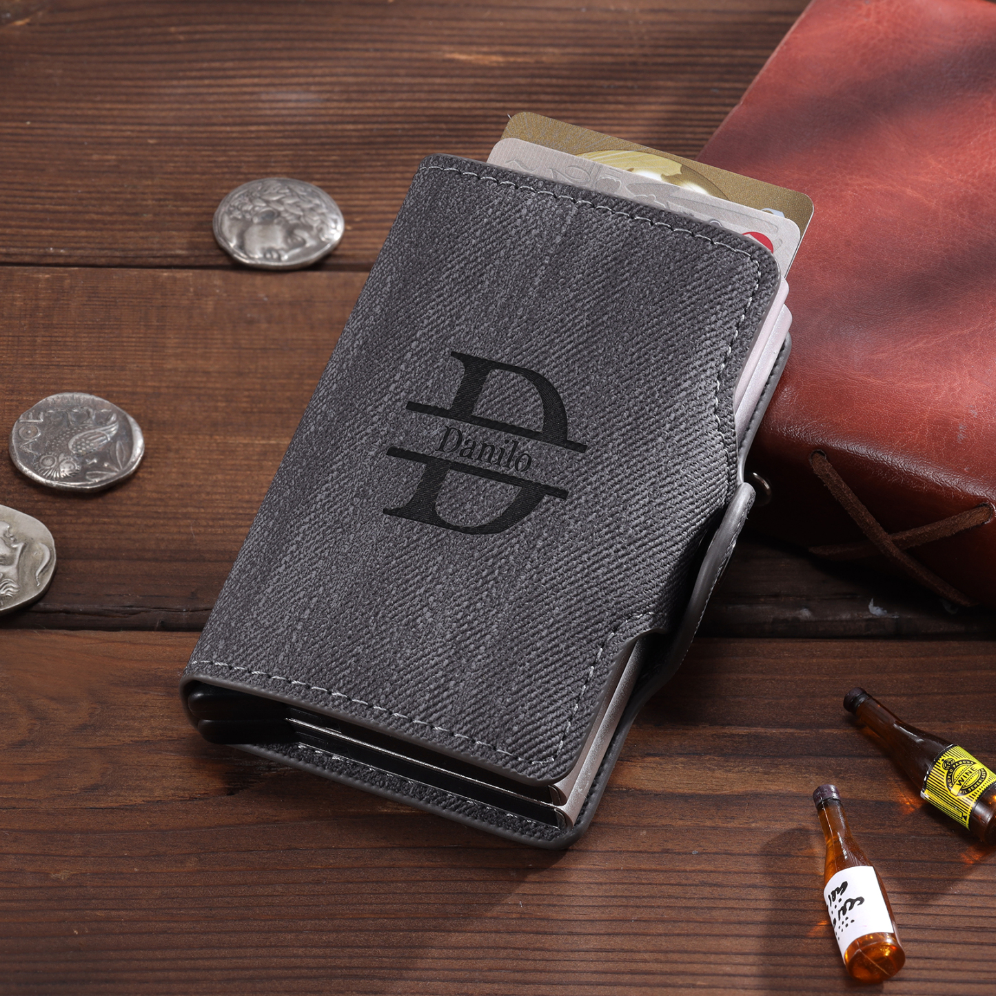 Personalised RFID-blocking Wallet Customised 1 Name Wallet Gifts for Him-Jessemade AU