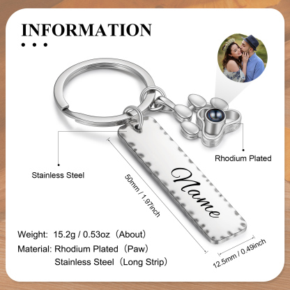Personalised Projection Keychain Custom Photo & Name Keyring Gift For Family/Friend/Couple-Jessemade AU