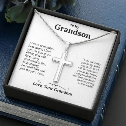 Confirmation Gift To My Grandson Cross Necklace "I'm proud of you“ Inspirational Gifts for grandson-Jessemade AU