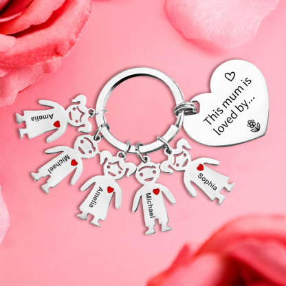 5 Names - Personalised Keychain with Kid Charm Engraved Names Keychain Mother's Day Gift for Mum-Jessemade AU