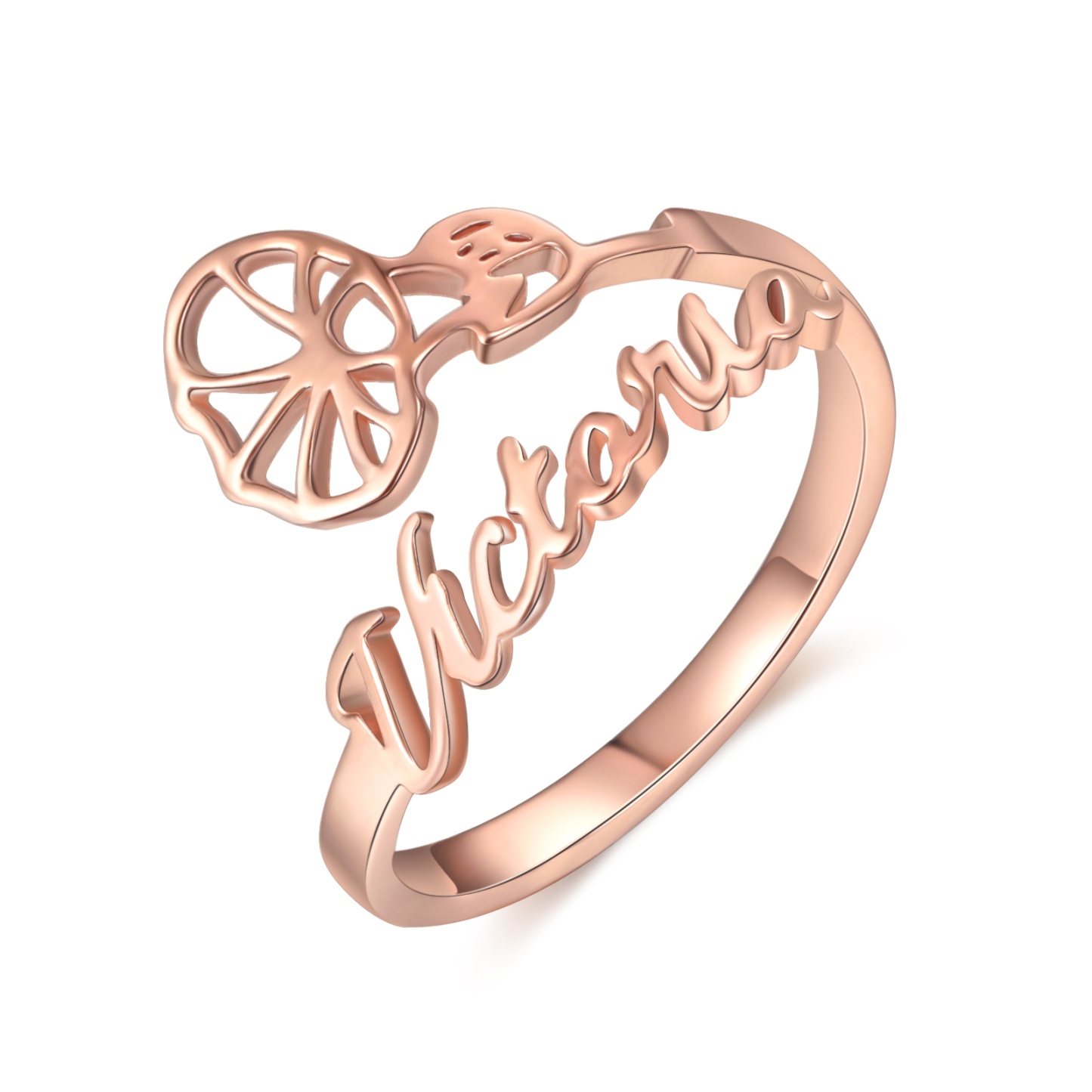 Personalised September Birth Flower Ring With Name Gifts For Her-Jessemade AU
