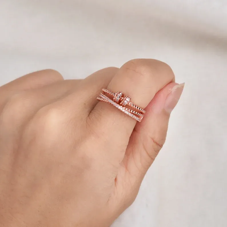 To My Daughter-S925 Spinning Bead Fidget Ring