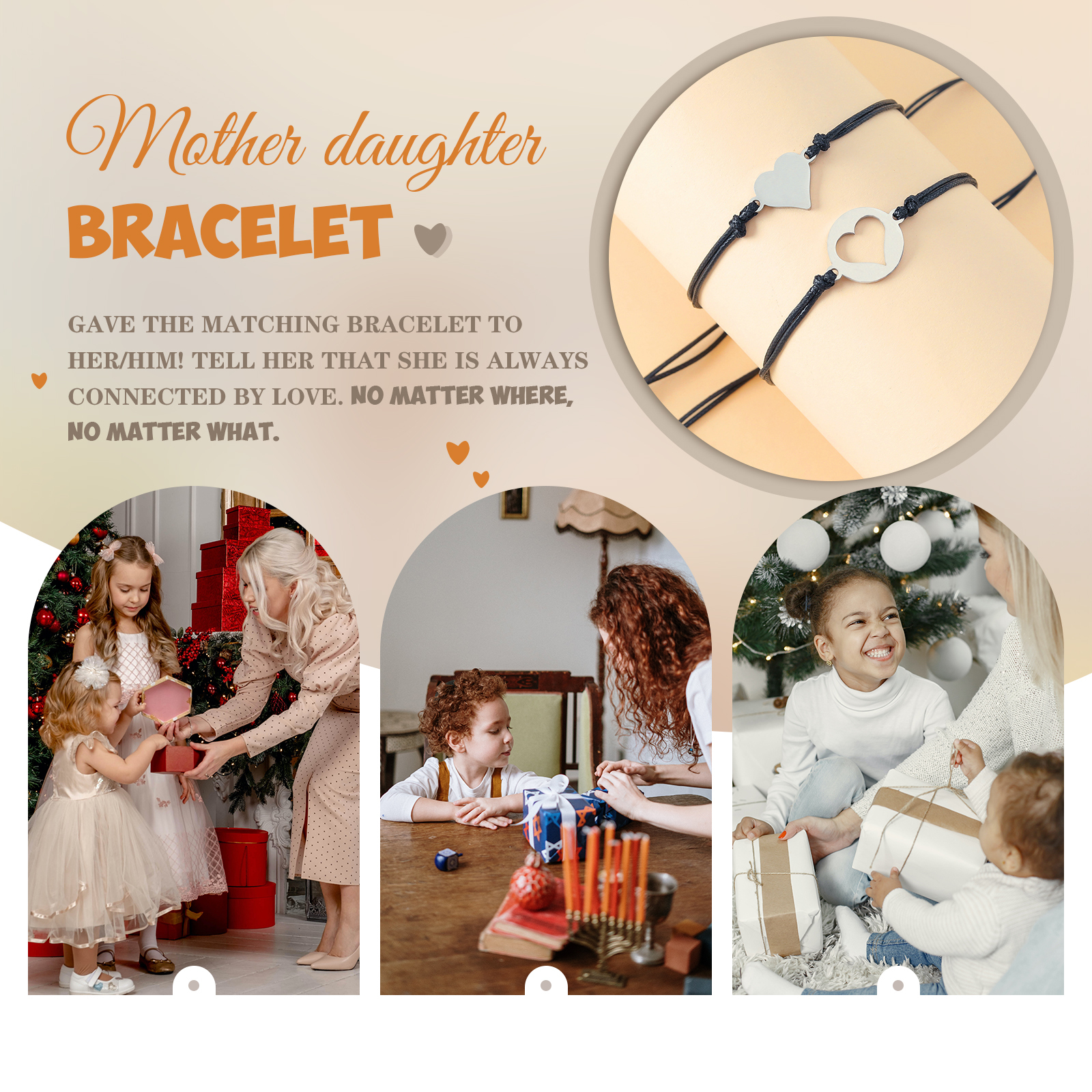 Bracelet for Women Dainty Teen Heart Bracelet Size Adjustable for Girls-Jessemade AU