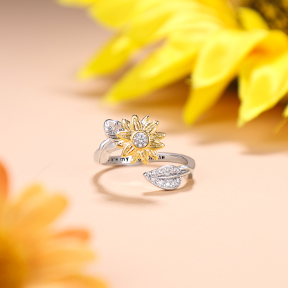 You are My Sunshine Sunflower Heart Ring-Jessemade AU