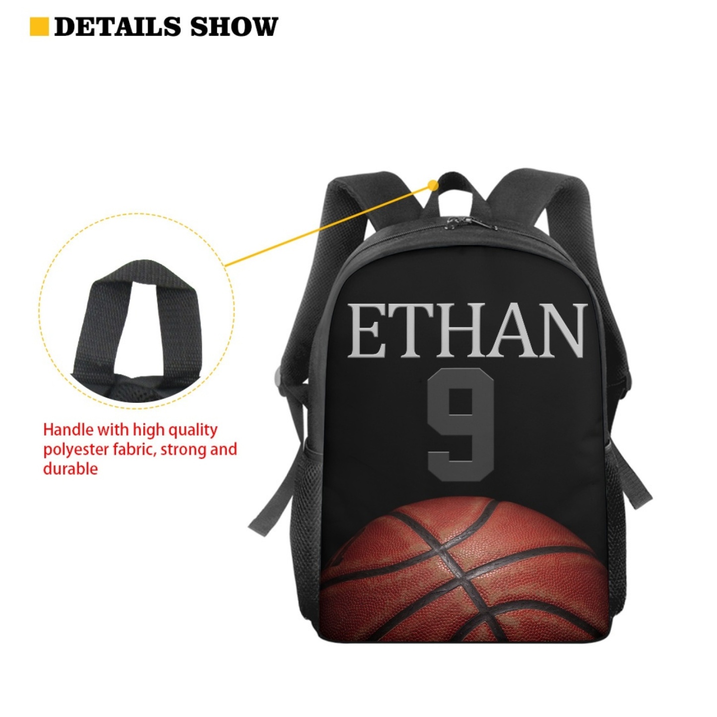 Custom Name and Number Backpack Personalised Basketball Schoolbag for Students-Jessemade AU