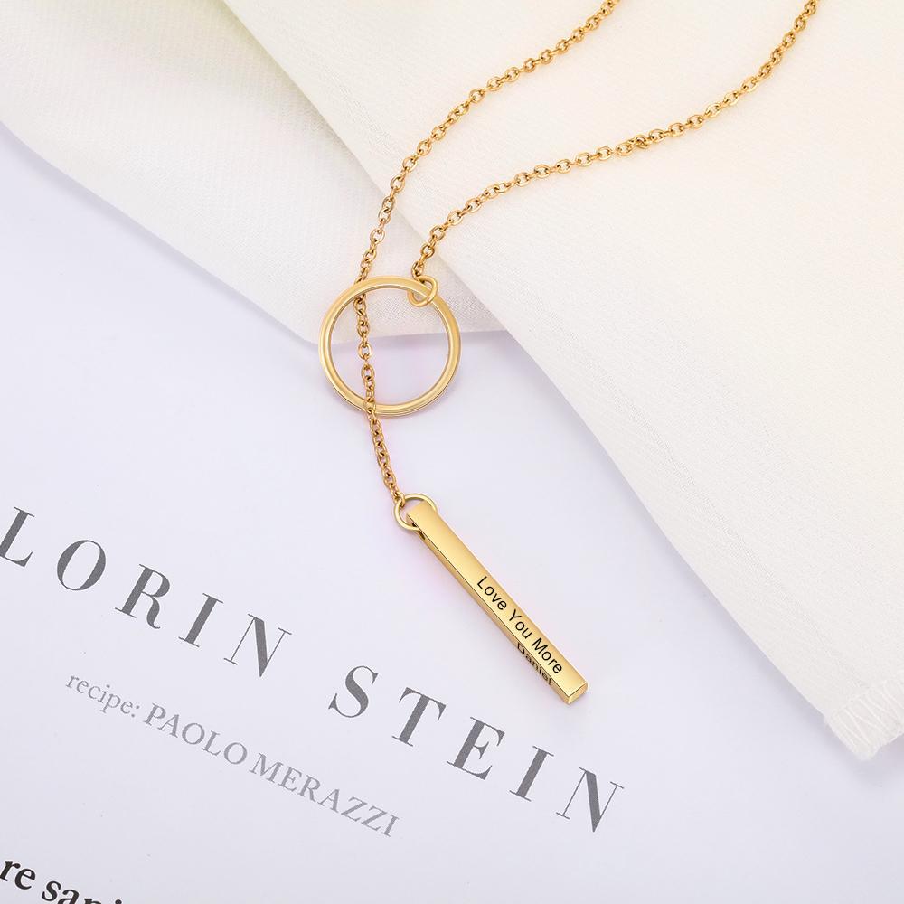 Personalised Bar Neckace Engraving Texts Or Names-Jessemade AU