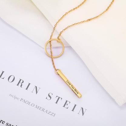 Personalised Bar Neckace Engraving Texts Or Names-Jessemade AU