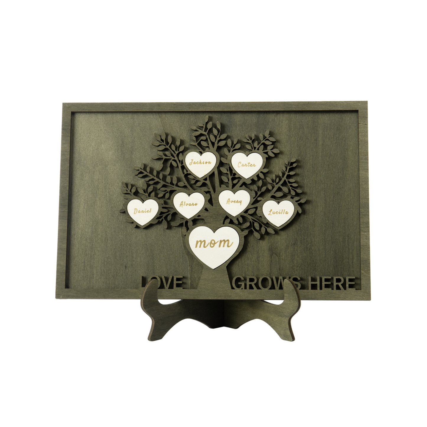 Family Tree Wood Frame Personalised Family Tree Sign Custom 7 Names Plaque-Jessemade AU