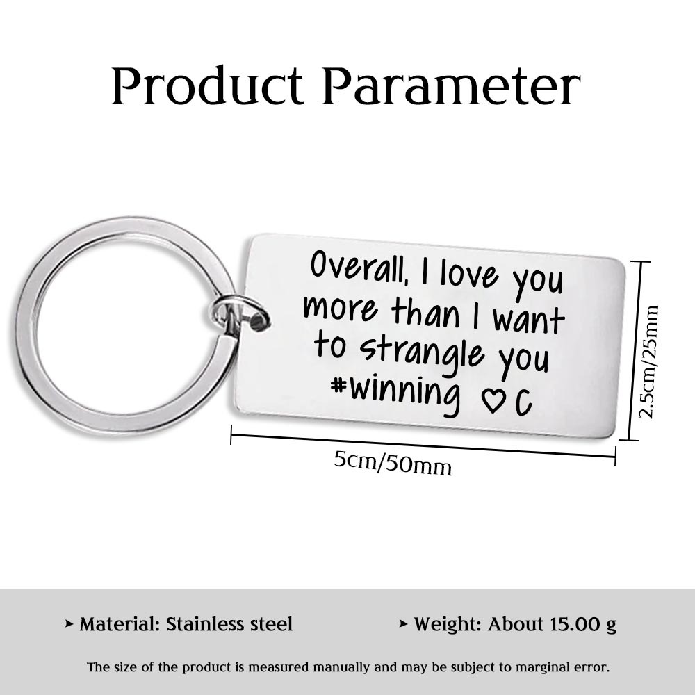 Personalised Letter Keychain Funny Keychain Stainless Steel Valentine's Day Gifts for Couples-Jessemade AU