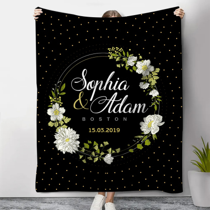 Personalised Couple Blanket Customised 2 Names & Date Blanket Valentine's Day Gift for Him/Her-Jessemade AU