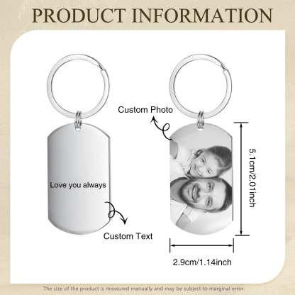 Personalised 2 Texts & 1 Photo & 1 Name & 1 Letter Gift Set Custom Wallet & Keychain & Pen Gift Box Set Father’s Day Gift for Him