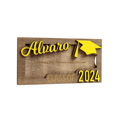 Class of 2024 Personalised Graduation Cash Clip Custom Name & Text Cash Box Creative Gifts for Her/Him-Jessemade AU