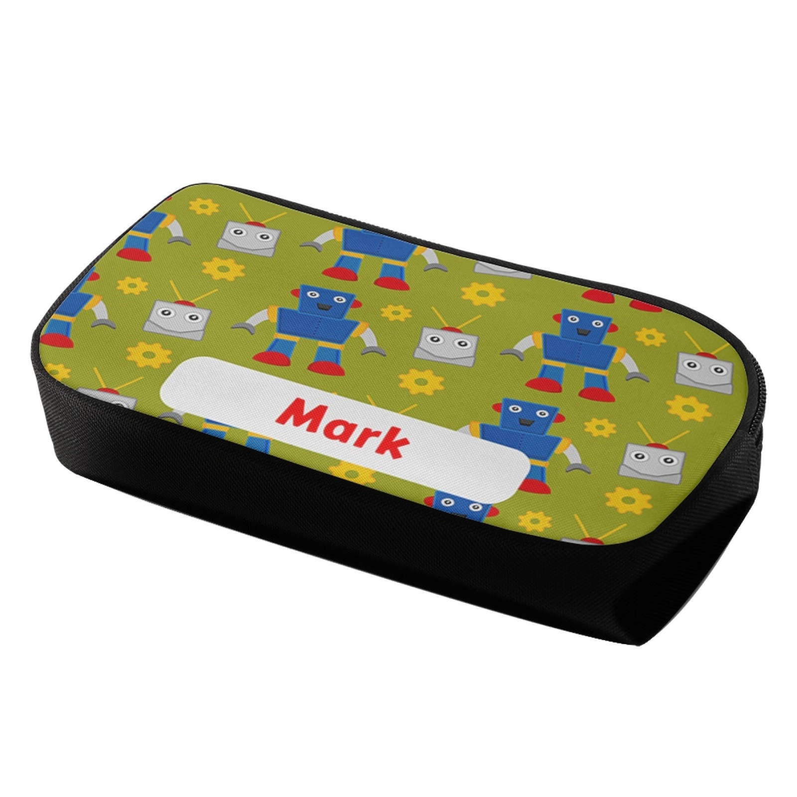 Custom Name Pen Case Personalised  Green Robots Pen Bag Back to School Gifts for Students-Jessemade AU