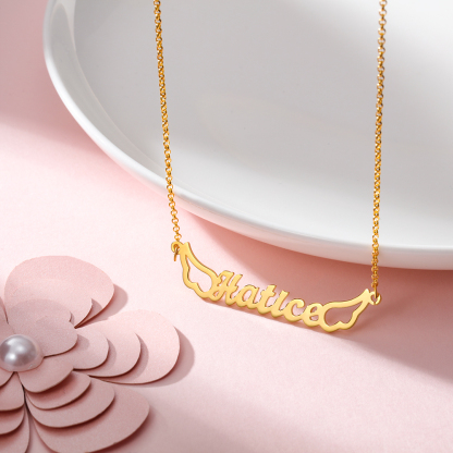 Personalised Wings Necklace Custom 1 Name Necklace Gift For Women-Jessemade AU