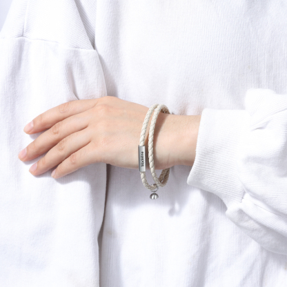 Leather Couple Magnetic Bracelet Personalised Names and Date Bracelet Set-Jessemade AU