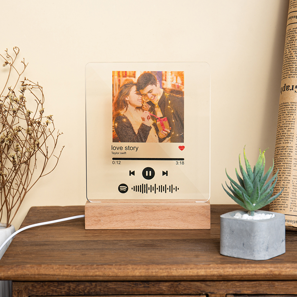 Personalised Spotify Code Photo LED Night Light-Can Play Music-Interesting-Jessemade AU