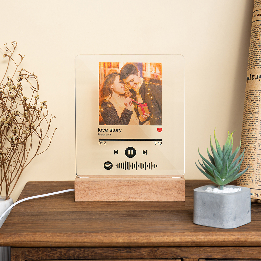 Personalised Spotify Code Photo LED Night Light-Can Play Music-Interesting-Jessemade AU